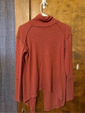 Rust Red Split Back Turtleneck